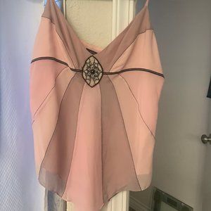 Pink Chiffon Spaghetti Strap